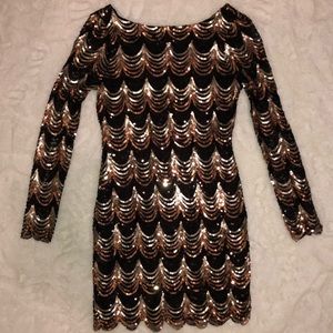 Black & Gold sequin dress